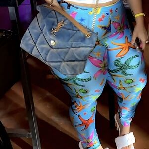 Versace Colorful Starfish Print Leggings